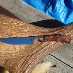 HONDURAN ROSEWOOD WITH GIRAFFE BONE HANDLE S30V STEEL BLADE FILE WORKED HUNTER