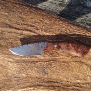 HONDURAN ROSEWOOD HANDLE TIGER STRIPE DAMASCUS BLADE WITH FILE WORK