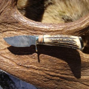 INDIA STAG MAMMOTH TOOTH SPACER DAMASCUS BLADE HUNTER FILE WORKED