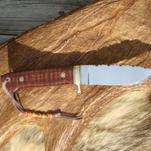 LOVELESS STYLE DROP POINT TAPERED TANG SNAKEWOOD HANDLE CUSTOM KNIFE WITH FILE WORK