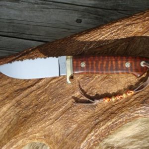 LOVELESS STYLE DROP POINT TAPERED TANG SNAKEWOOD HANDLE CUSTOM KNIFE WITH FILE WORK