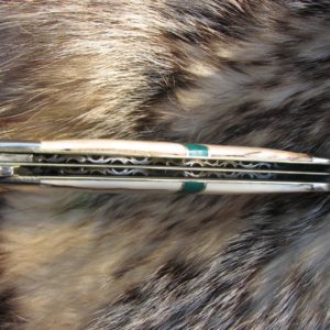 MAMMOTH IVORY WITH JADE HANDLE CASE TRAPPER POCKET KNIFE
