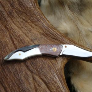 MOKUME WITH WHITE AND BLACK MOTHER OF PERAL HANDLE CUSTOM POCKET
