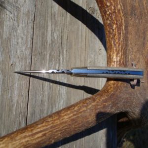 MAMMOTH BONE HANDLE DAMASCUS DROP POINT KNIFE