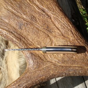 MAMMOTH IVORY WITH AFRICAN BLACKWOOD HANDLE DAMASCUS BLADE SMALL HUNTER