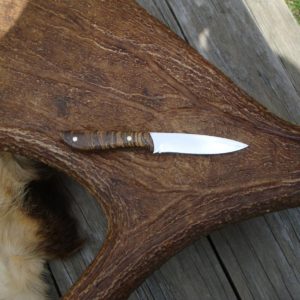 CUSTOM BOCOTE BURL HANDLE BIRD TROUT TOOL STEEL KNIFE