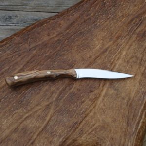 MINI CARBON STEEL ZEBRA WOOD HANDLE BIRD TROUT KNIFE