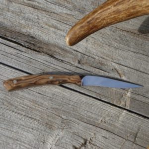 MINI CARBON STEEL ZEBRA WOOD HANDLE BIRD TROUT KNIFE