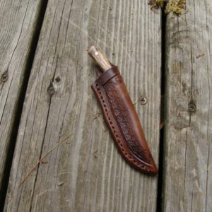 MINI CARBON STEEL ZEBRA WOOD HANDLE BIRD TROUT KNIFE