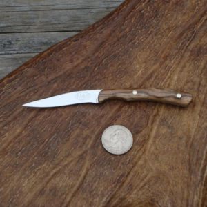 MINI CARBON STEEL ZEBRA WOOD HANDLE BIRD TROUT KNIFE