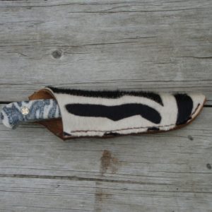 ZEBRA FOSSIL CORAL HANDLE ZEBRA DAMASCUS BLADE FILE WORKED