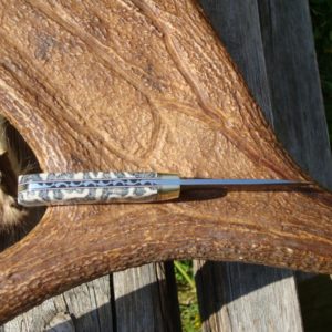 ZEBRA FOSSIL CORAL HANDLE ZEBRA DAMASCUS BLADE FILE WORKED