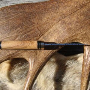 AFRICAN OLIVE WOOD WITH AFRICAN BLACKWOOD DAMASCUS BLADE HUNTING KNIFE WITH FILE WORKED BLADE