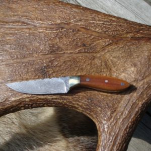 GIRAFFE BONE HANDLE DAMASCUS HUNTER FILE WORKED