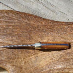 GIRAFFE BONE HANDLE DAMASCUS HUNTER FILE WORKED