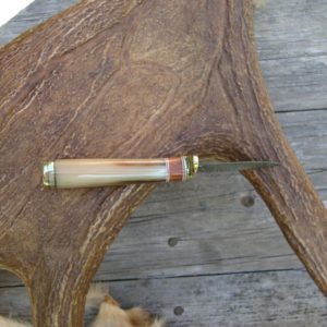 OX HORN WITH AMBOYNA WOOD HANDLE BIRD TROUT KNIFE