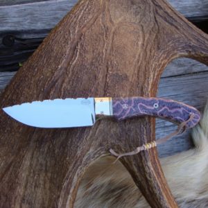 PINK FOSSIL CORAL HANDLE WITH S30V STAINLESS STEEL BLADE DROP POINT HUNTER FOR THE LADIES