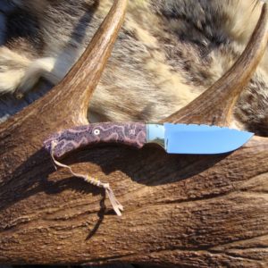 PINK FOSSIL CORAL HANDLE WITH S30V STAINLESS STEEL BLADE DROP POINT HUNTER FOR THE LADIES