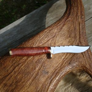 RED MALLE WITH FLAME BOXELDER CLIP POINT KNIFE