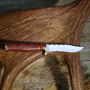 RED MALLE WITH FLAME BOXELDER CLIP POINT KNIFE