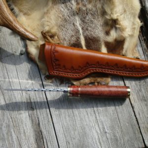 RED MALLE WITH FLAME BOXELDER CLIP POINT KNIFE