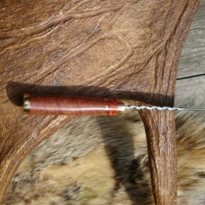 RED MALLE WITH FLAME BOXELDER CLIP POINT KNIFE