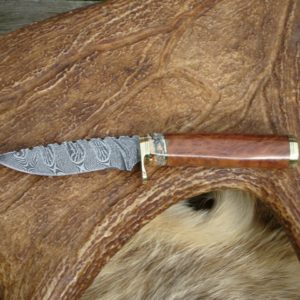 AUSTALIAN RED MALLE WITH MAMMOTH TOOTH HANDLE DAMASCUS BLADE FILE WORKED HUNTER