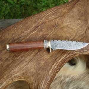 AUSTALIAN RED MALLE WITH MAMMOTH TOOTH HANDLE DAMASCUS BLADE FILE WORKED HUNTER