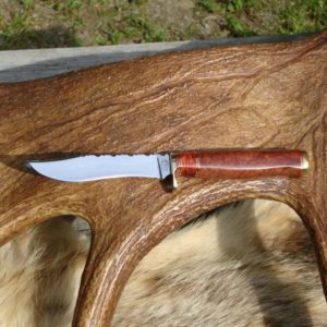 RED MALLE WITH FLAME BOXELDER CLIP POINT KNIFE