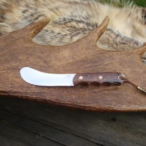 CUSTOM CARBON STEEL BEAVER TAIL SKINNER HONDURAN ROSEWOOD HANDLE