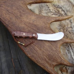 CUSTOM CARBON STEEL BEAVER TAIL SKINNER HONDURAN ROSEWOOD HANDLE