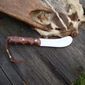 CUSTOM CARBON STEEL BEAVER TAIL SKINNER HONDURAN ROSEWOOD HANDLE