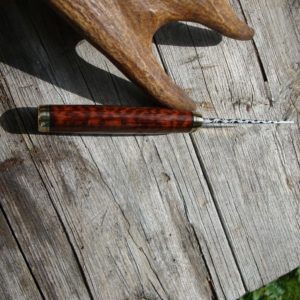 SNAKE WOOD ZEBRA PATTERN DAMASCUS BLADE BIRD TROUT KNIFE