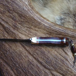 SNAKEWOOD WITH GIRAFFE BONE HANDLE DAMASCUS BLADE BIRD TROUT HUNTER