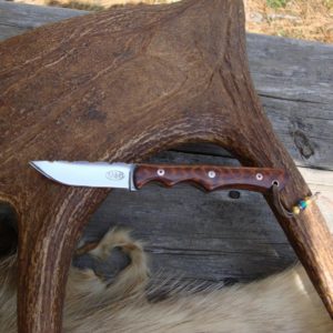 CARBON STEEL SNAKEWOOD HANDLE HOLLOW GIND BIRD TROUT KNIFE