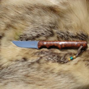 CARBON STEEL SNAKEWOOD HANDLE HOLLOW GIND BIRD TROUT KNIFE