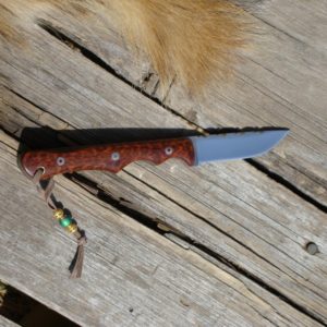 CARBON STEEL SNAKEWOOD HANDLE HOLLOW GIND BIRD TROUT KNIFE