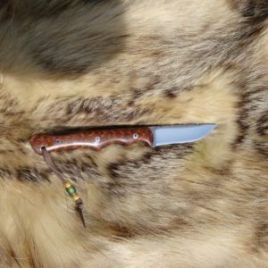 CARBON STEEL SNAKEWOOD HANDLE HOLLOW GIND BIRD TROUT KNIFE