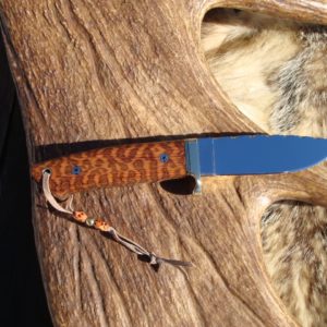 LOVELESS STYLE DROP POINT TAPERED TANG SNAKEWOOD HANDLE CUSTOM KNIFE WITH FILE WORK FROM END TO END