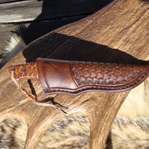 LOVELESS STYLE DROP POINT TAPERED TANG SNAKEWOOD HANDLE CUSTOM KNIFE WITH FILE WORK FROM END TO END