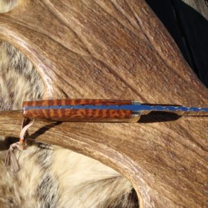 LOVELESS STYLE DROP POINT TAPERED TANG SNAKEWOOD HANDLE CUSTOM KNIFE WITH FILE WORK FROM END TO END