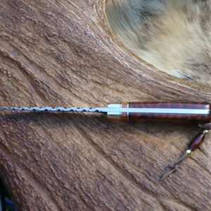 SNAKEWOOD WITH GIRAFFE BONE HANDLE DAMASCUS BLADE BIRD TROUT HUNTER