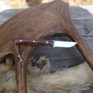 CARBON STEEL SNAKEWOOD HANDLE HOLLOW GIND BIRD TROUT KNIFE