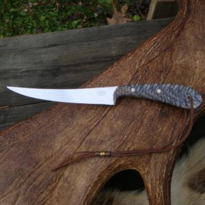 CUSTOM SPRUCE CONE HANDLE FILLET KNIFE