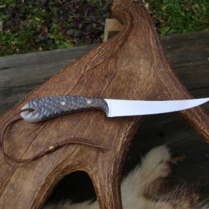 CUSTOM SPRUCE CONE HANDLE FILLET KNIFE