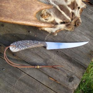 CUSTOM SPRUCE CONE HANDLE FILLET KNIFE