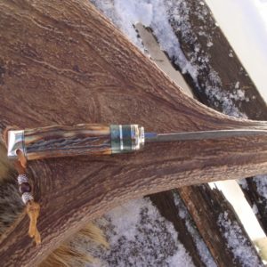 INDIA STAG HANDLE MAPLE BURL SPACERS ALUMINUM POMMEL TIGER STRIPE DAMASCUS BLADE FILE WORKED