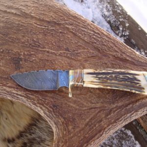 INDIA STAG MAMMOTH TOOTH SPACER DAMASCUS BLADE HUNTER FILE WORKED