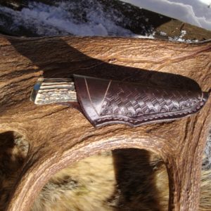 INDIA STAG MAMMOTH TOOTH SPACER DAMASCUS BLADE HUNTER FILE WORKED