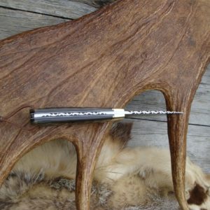 CUSTOM DAMASCUS BLADE AFRICAN WATER BUCK HORN HANDLE KNIFE